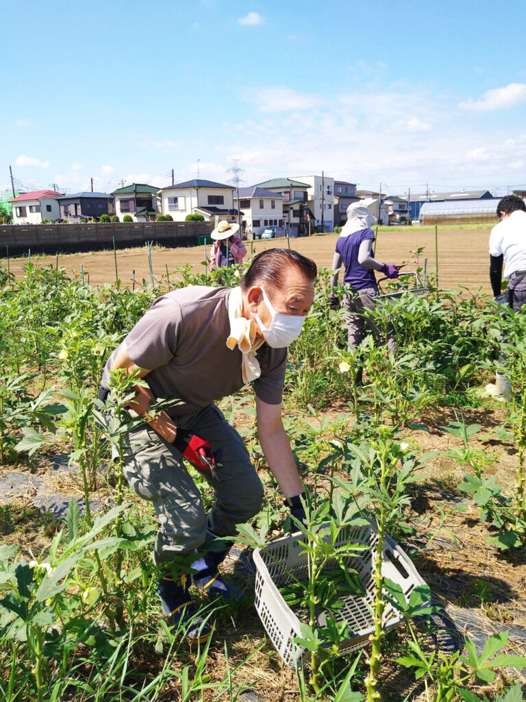 障がい者就労支援事業所で農作業の様子